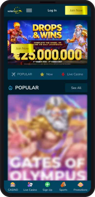 volerbet.io in der mobilen Version