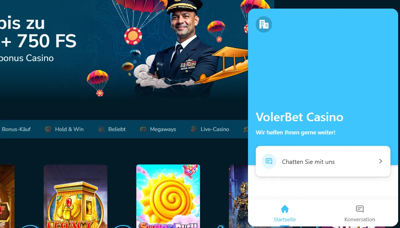 Velorbet Casino Hilfezentrum und Kundensupport Bereich