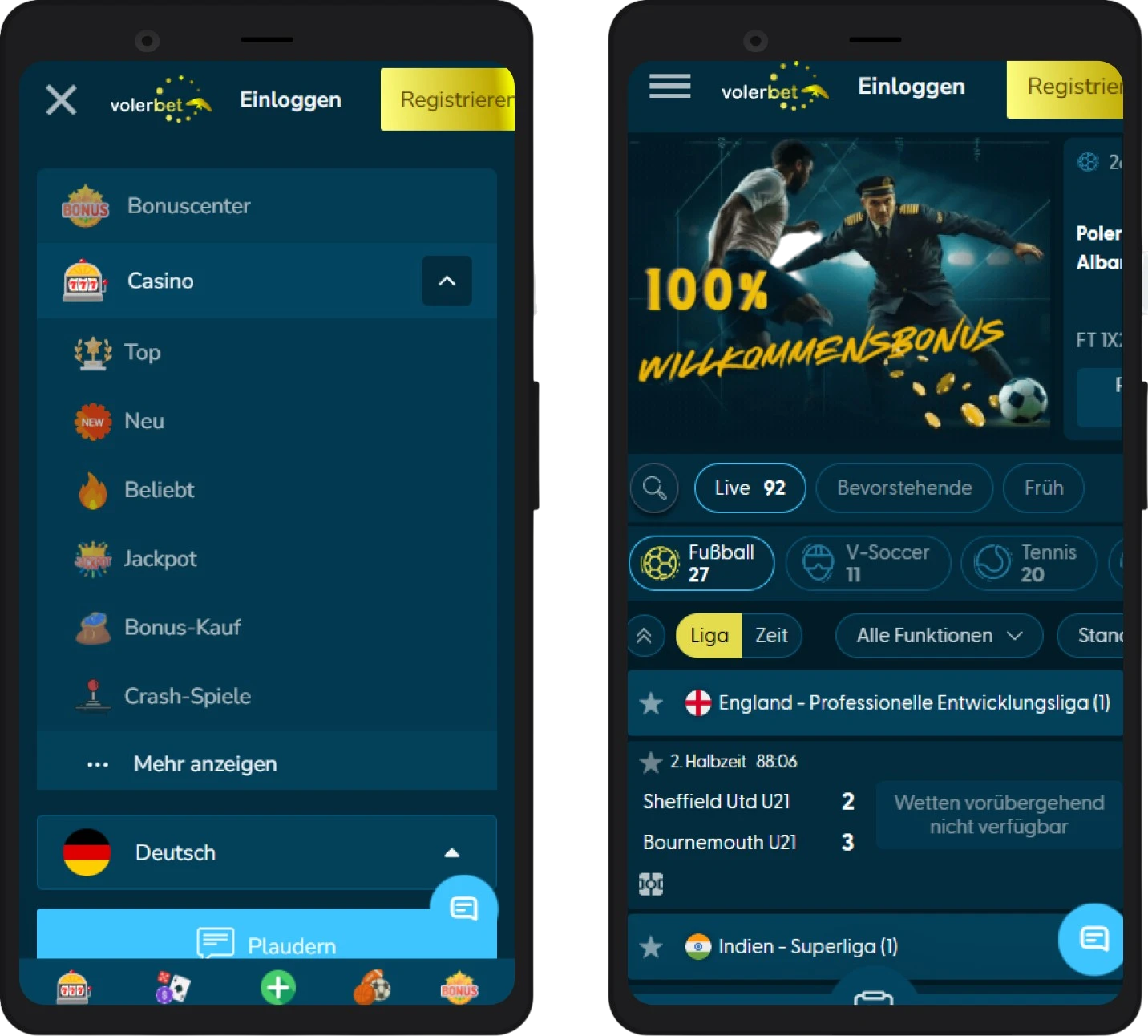 Velorbet Casino App und mobile Version für Smartphone